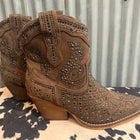 SHIMMERING COUNTRY GIRL RHINESTONE BROWN BOOTS