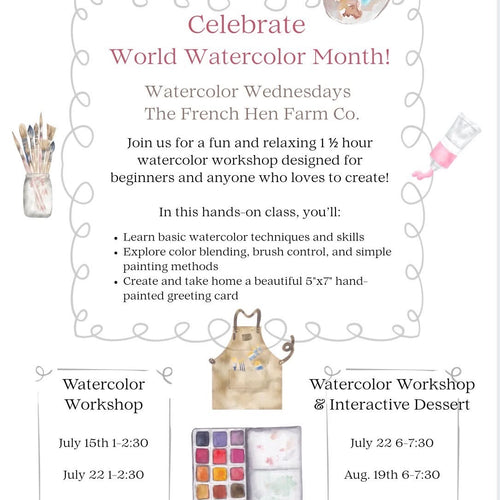 Watercolor Wednesday Class with The French Hen