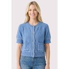 SHORT SLEEVE BUTTON DOWN CARDIGAN