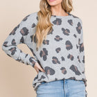 BOMBOM Leopard Drop Shoulder T-Shirt