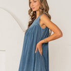 Relaxed Fit Sleeveless Denim Mini Dress