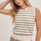 STRIPED MUSCLE KNIT TANK TOP