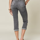 Judy Blue Full Size Button Fly High Waist Cuffed Capris