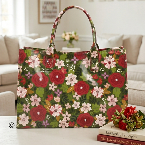SC - ETA 8/28 - Alpha Chi Omega Floral Tote Bag