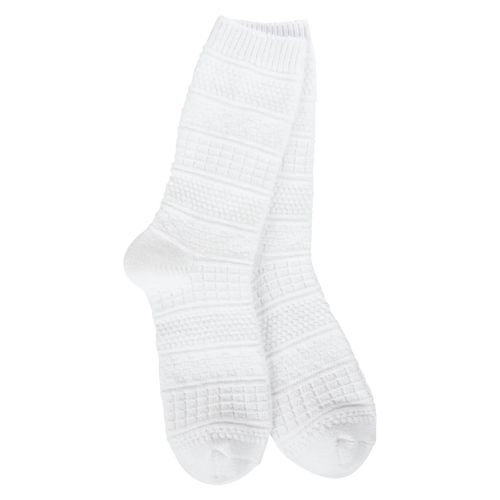 World's Softest Socks - Basket Crew in White