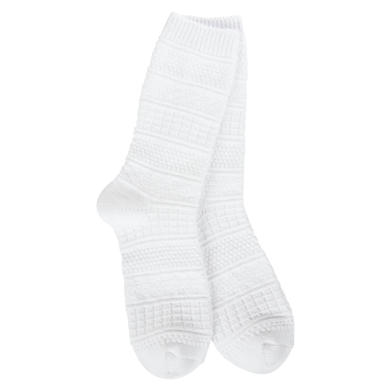World's Softest Socks - Basket Crew in White