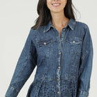 EMB TIER CINCH WAISTED BTTN FRONT TOP