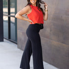 Ready to Ship | The Brooke - Black Wide Leg Full-Length with Pockets - Luxe Leggings by Julia Rose®