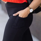 Ready to Ship | The Brooke - Black Wide Leg Full-Length with Pockets - Luxe Leggings by Julia Rose®