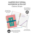 Cabana Stripes Harper Split-Spiral Notebook & Pen Set