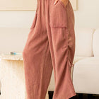 Relaxed Fit Wide Leg Pants with Patch Pockets