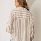 Oversized Button Down Striped Top