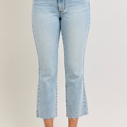 Martha Mid Rise Kick Flare w Raw Hem