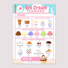 Pretend Play Ice Cream Shop Order Notepad