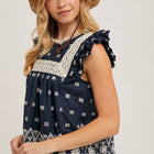 BOHO FLORAL EMBROIDERED BLOUSE TOP