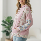 Sweet Spring Blossoms Color Block Hoodie