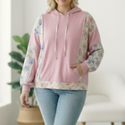 Sweet Spring Blossoms Color Block Hoodie