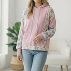 Sweet Spring Blossoms Color Block Hoodie