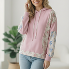 Sweet Spring Blossoms Color Block Hoodie