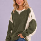 Color Block Exposed Seam Sweatshirt