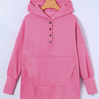 Quarter-Snap Dropped Shoulder Hoodie