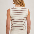 STRIPED MUSCLE KNIT TANK TOP