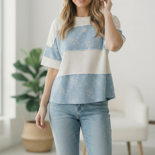 Violets are Blue Colorblock Top
