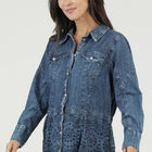 EMB TIER CINCH WAISTED BTTN FRONT TOP