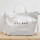 SC - White Pinstripe TOTE BAG with Strap