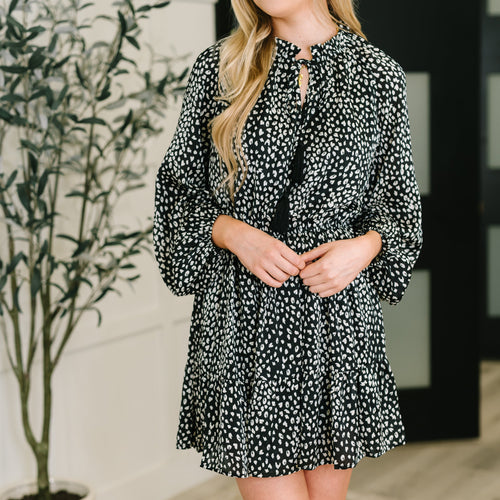 A Cheeky Little Time Tiered Dress in Black