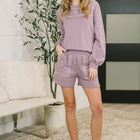A Little Bit of Comfort Embroidered Top and Bottom Set in Dusty Mauve