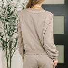 A Little Bit of Comfort Embroidered Top and Bottom Set in Taupe
