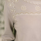 A Little Bit of Comfort Embroidered Top and Bottom Set in Taupe