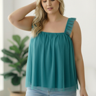 Dreamy Teal Tulle Tank Top