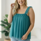 Dreamy Teal Tulle Tank Top