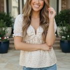Satin Animal Print Puff Sleeve Babydoll Top