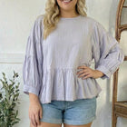 With Gentle Grace Lavender Cotton Blouse
