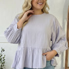 With Gentle Grace Lavender Cotton Blouse