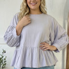 With Gentle Grace Lavender Cotton Blouse