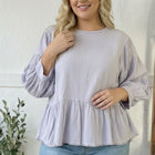With Gentle Grace Lavender Cotton Blouse