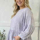 With Gentle Grace Lavender Cotton Blouse