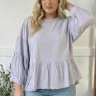 With Gentle Grace Lavender Cotton Blouse
