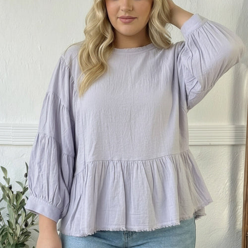 With Gentle Grace Lavender Cotton Blouse