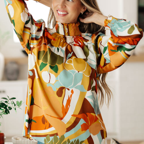 All Together Now Mock Neck Blouse