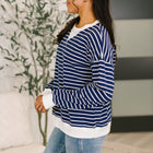 Almost Therapeutic Drop Shoulder Pullover in Navy