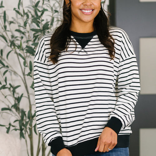 Almost Therapeutic Drop Shoulder Pullover in White and Black