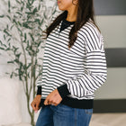 Almost Therapeutic Drop Shoulder Pullover in White and Black