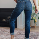 Amber Cuffed Slim Fit Dark Wash Jeans
