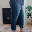 Amber Cuffed Slim Fit Dark Wash Jeans
