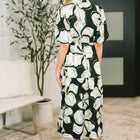 Art Show Puff Sleeve Midi Dress
